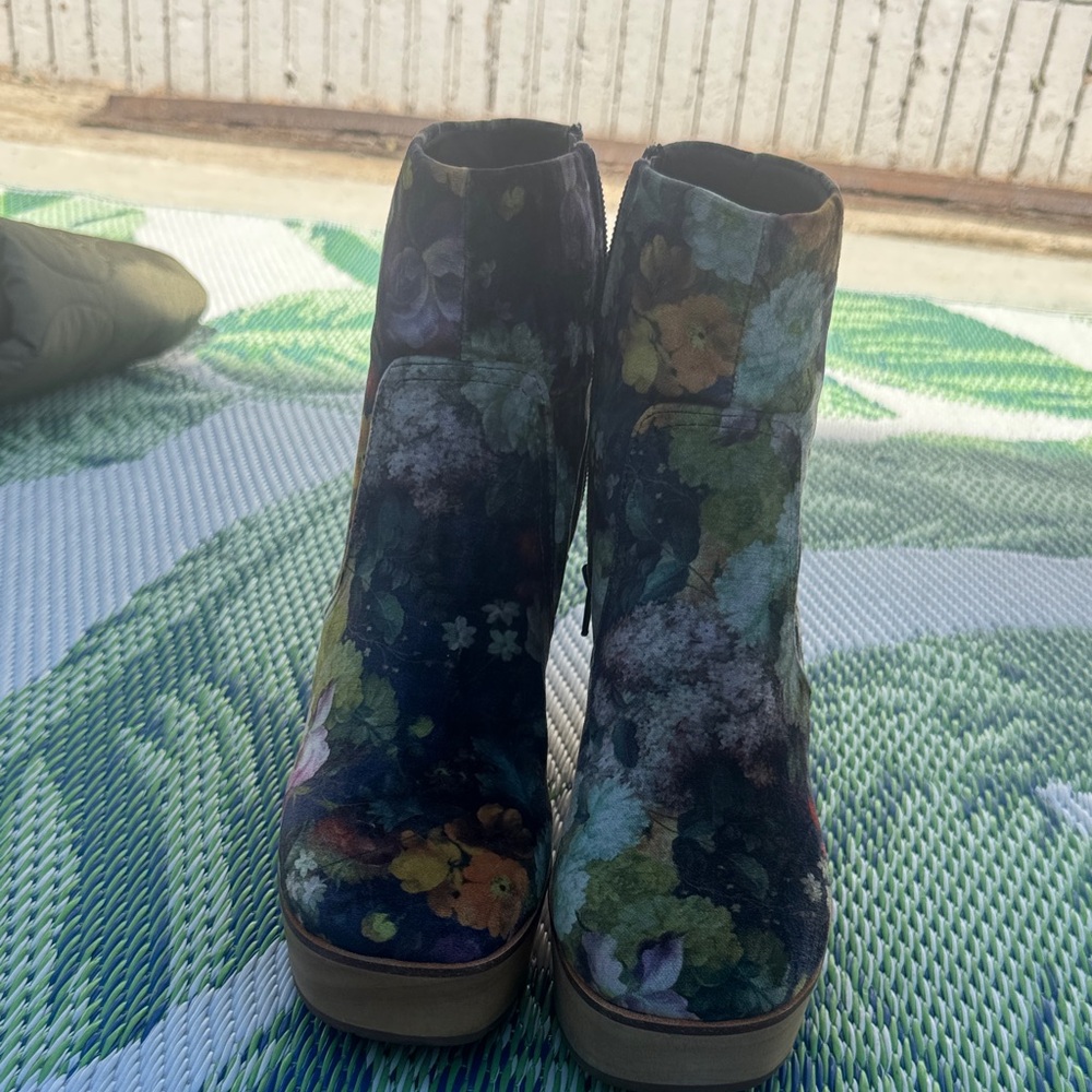 Charlotte Stone Multicolor Floral Ankle Boots